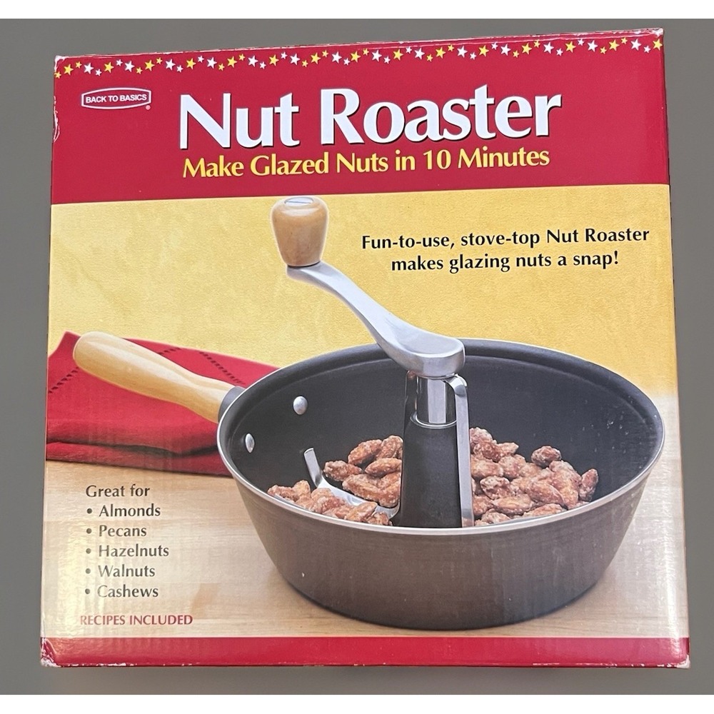 Back to Basics Nut Roaster Stovetop Glazed Nut Maker In Original Box w/Recipes